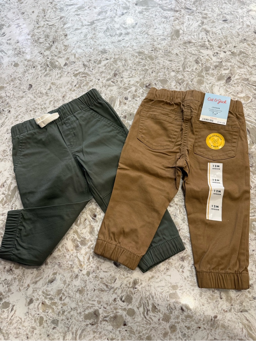 Cat & Jack Olive Green and Brown Jogger Pants - 2-Pack